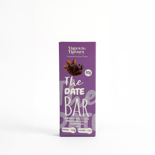 The Date Bar - 100% looduslik datlibatoon tumeda šokolaadi, maapähklite ja kaeraga